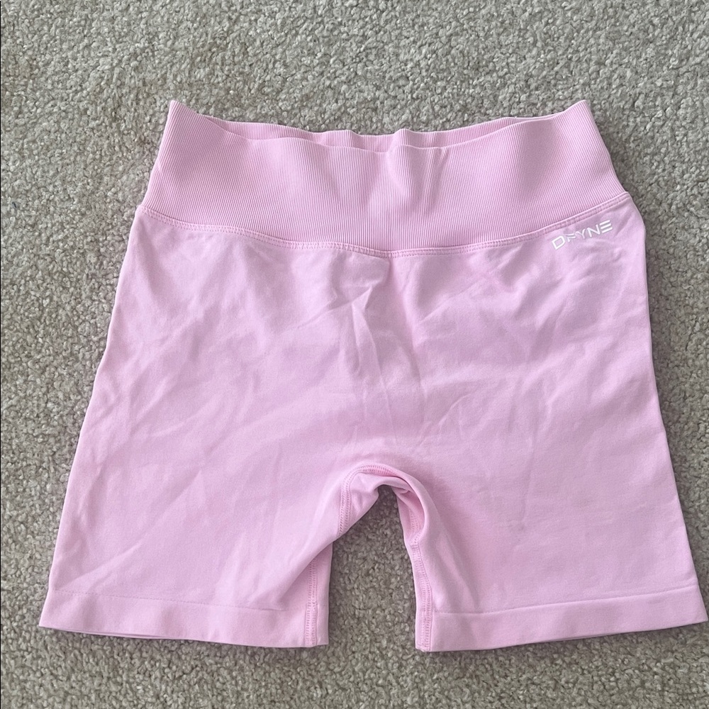 DFYNE Pastel Pink High-Rise Bike Shorts